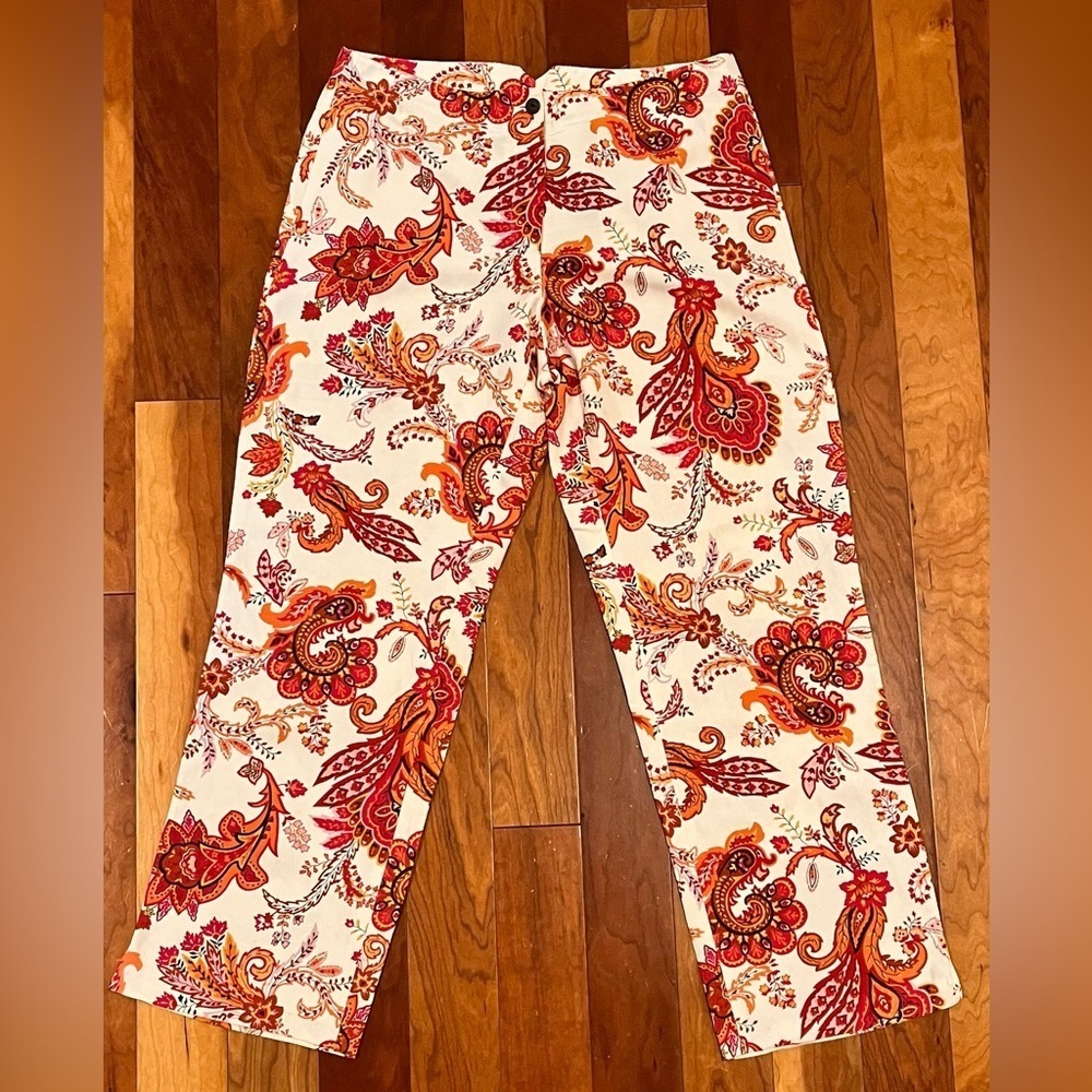 Liz Claiborne Pants Ladies Size 10 Paisley Print Lightweight Spring Summer LOVE